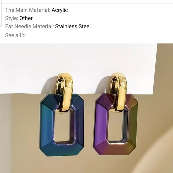 3 pair earrings bright colorful - Picture 7 of 9